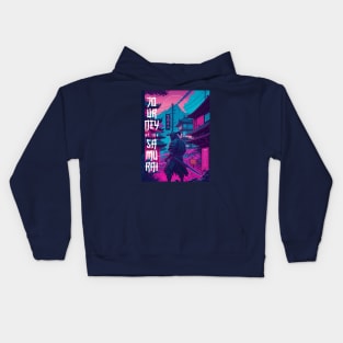 Futuristic Samurai: A Journey Through Time and Tradition Kids Hoodie